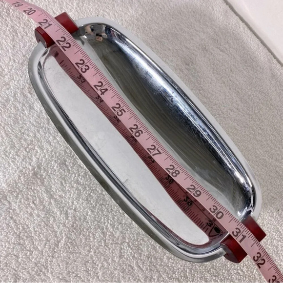 Vintage Glo Hill Gourmates Chrome Serving Tray With Bakelite Handles - Picture 12 of 12